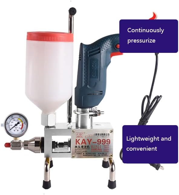 KAY-999 High Pressure Waterproof Grouting Machine 910W Injection Pump Epoxy/Polyurethane Grouting Liquid Leakage Tool,DIY Tools