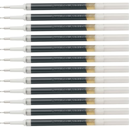 Pentel EnerGel 0.7mm Black Gel Pen Refills (12)