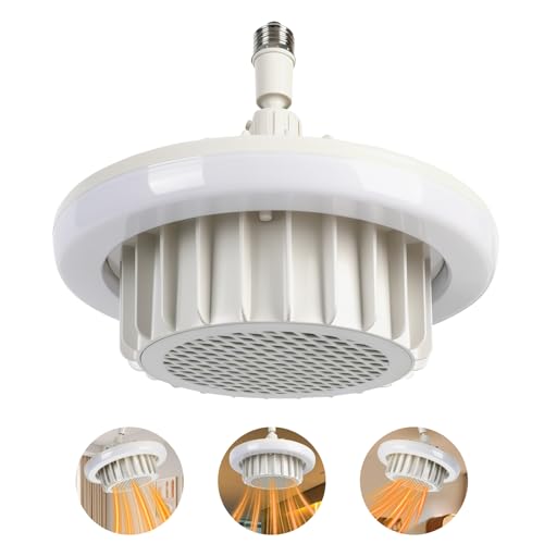 ConBlom Riscaldamento a soffitto con luce LED, 600 W, ventilatore da soffitto e da bagno, angolo regolabile, potente e silenzioso, per interni e terrazze, design moderno