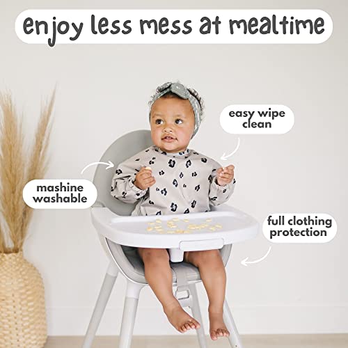 Bubba Bear Baby Bib With Sleeves, Long Sleeve Toddler Feeding Apron Bibs For Eating & Lead Weaning, Mess Proof Full Sleeved #TOP2