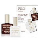 Dermelect Cosmeceuticals Phyto Strong Natural Nail Duo (2 full size pcs) Protein-Peptide Infused Base Coat & Top Coat Set, Strengthening, Hardening, for All Nail Types, Plant-Based, Vegan, Non-Toxic