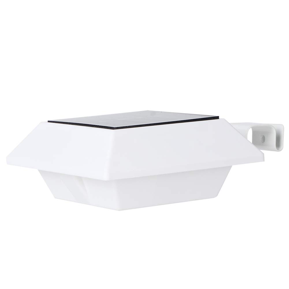 Cosiki White Garden Security Lamp Solar Gutter Light, 6 Led Solar Fence Lamp, Lawn Parks Terrace For Driveway Garden Path