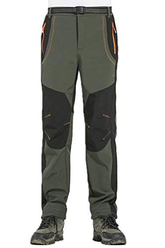 Micosuza Hiking Trousers Men Waterproof Zip Off Walking Long Length Pants Breathable Lightweight Green - Image 2