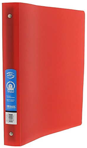 Bazic 1" Matte Color Poly 3-Ring Binder W/ Pocket For School, Home, Or Office (Case Of 48) #TOP5