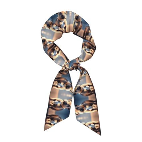 XZDCAL Foulard long en soie ultra HD créatures tendance pour accessoires de mode et de style, noir, taille unique