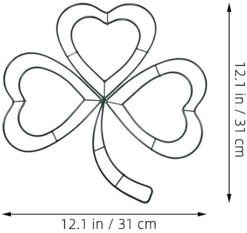 Miniatura 2 de IMIKEYA Marco de corona de alambre de metal, 2 piezas de corona de alambre de trébol irlandés verde, corona para colgar en la puerta, corona floral