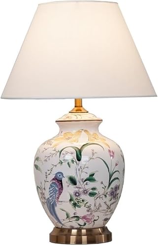 DFAEEKIYO Bedside Lamp Ceramic Study Table Lamps Living Room Simple Bedroom Decorative(Small)