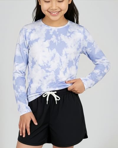 Image of Real Essentials 4 Pack: Girls' Dry-Fit Long Sleeve Crew Neck T-Shirt - Athletic Activewear Soccer Top for Teens Kids Youth