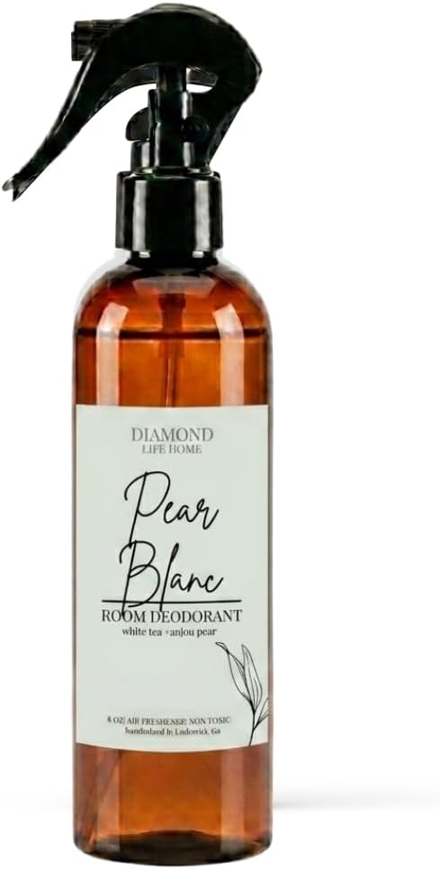 Diamond Life Home 'Pear Blanc' Luxury Room Spray – White Tea & Anjou Pear Home Fragrance Spray | Crisp Sophisticated Freshness for Rooms, Linens & Air | Luxury Hotel Inspired Room Spray | 8 oz