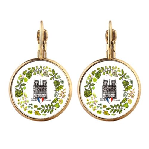 Boucles d'oreilles clip or style Cathédrale Paris pour oreilles non percées