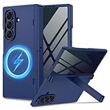 for Samsung Galaxy Z Fold 7 Case with Privacy Screen Protector, [Compatible with Magsafe] [Hidden Kickstand][Hinge Protection] Full Body Hard Shockproof Slim Phone Cover for Z Fold 7 - Blue