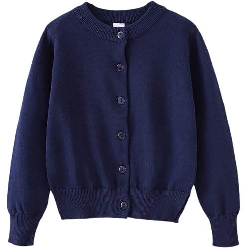 Cardigans Sweater Cotton Button Solid Long Sleeve Knit Sweaters School Uniforms for Grils and Boys