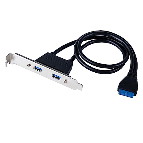 LALAFINA USB 3.0 20-pin to Dual USB Hub Rear Panel Slot Plate Adapter for Motherboard Expansion, Pc Computer Supply Compatible Desktop Back Panel