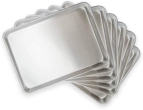 TrueCraftware- Quarter Size Aluminum Sheet Pan 9-1/2" x 13" Baking Sheets 18 Gauge Set of 6-Oven Safe Baking Pan Baking Tray Cookie Sheet Baking Sheet for Oven Perfect for Baking Roasting and More