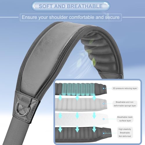 Image of ZINZ 3D Air Cushion Bag Strap 59 inch Adjustable Belt with Padded & Dual Clasps & Swivel Hooks, Comfort Strap for Bags