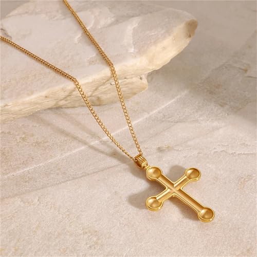 Collier pendentif croix coloré unisexe en acier inoxydable résistant