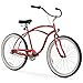 Firmstrong Urban Man Three Speed Beach Cruiser Bicycle, 26-Inch, Red