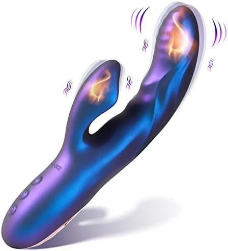 Rabbit Vibrator Sex Toy for Women - ZEMALIA Dildo Clitoral Vibrators with 10 Vibrations + Warming Function Clitoris and G Spot Double Stimulation Personal Massager - Adult Sex Toys for Women, Couple