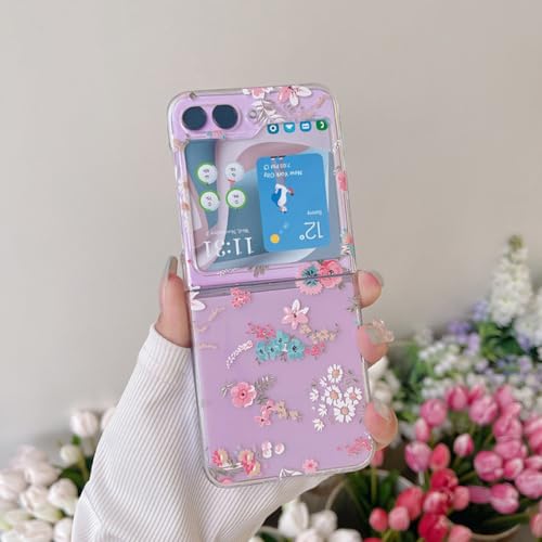 Protection Samsung ZFlip5 fleurie pour des photos mains libres