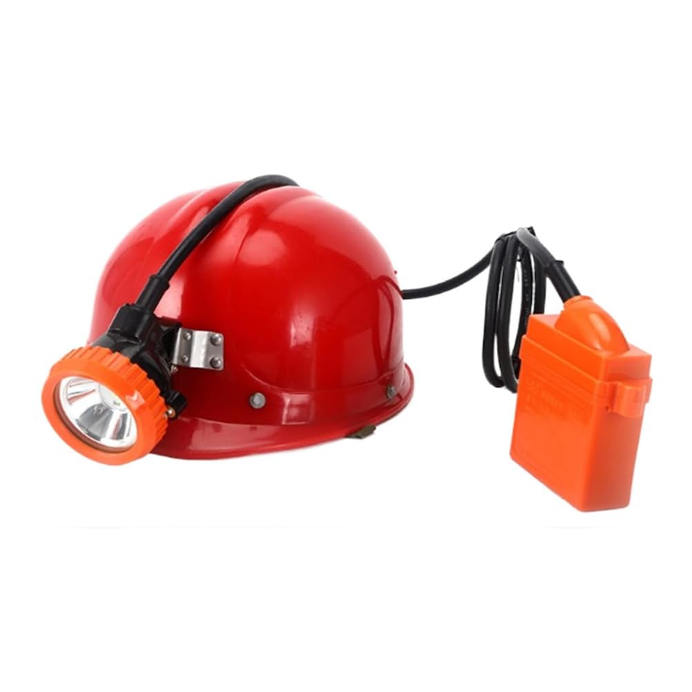 HYZHANHONG Portable LED Mining Lamp Explosion Proof Coal Mine Headlamp Flashlight Rechargeable Waterproof Miner Safety Cap Light(Orange)