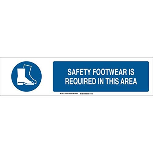 Plaque Safety Shoe is Required Brady 140827 en aluminium haute visibilité