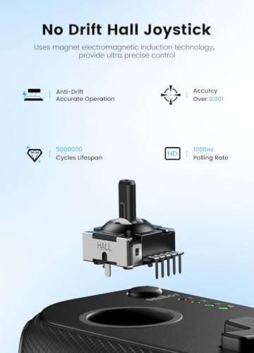 Image of Wireless Phone Controller for iPhone /Android with Hall Joystick, Moblie Controller for iPhone Support Xbox Game Pass, Steam Link, Call of Duty, Roblox, Handheld Gaming Gamepad, Nintendo DS Consoles