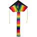 Multicolor Striped High-Flying Delta Kite, Durable Polyester Fabric, Easy Flyer - Incudes 100-foot String and Handle