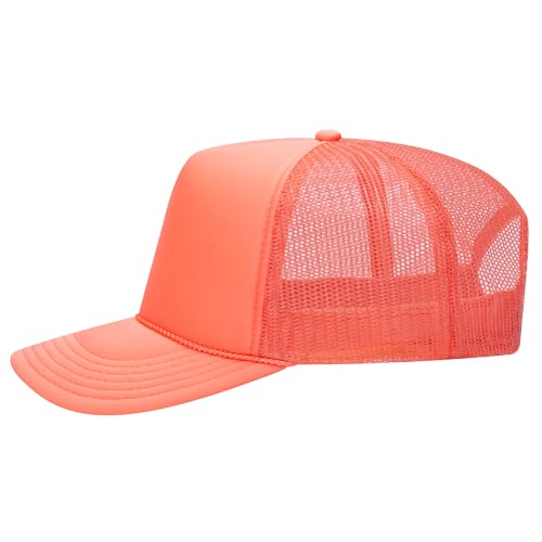 Image of OTTO Polyester Foam Front 5 Panel High Crown Mesh Back Trucker Hats in 97, Bulk, Wholesale