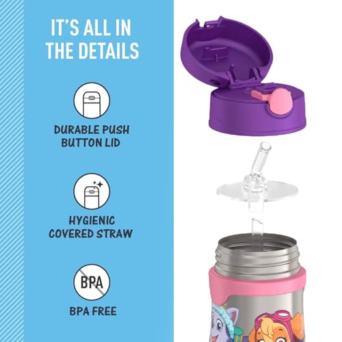 Image of THERMOS Vacuum Insulated Stainless Steel 10oz Straw Bottle, Paw Patrol Girl
