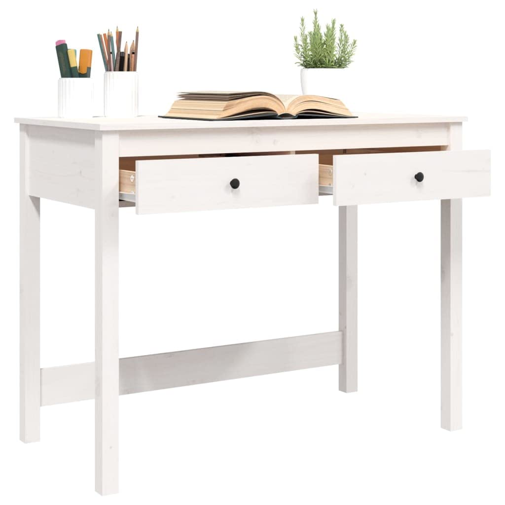 Scrivania con cassetti, in legno massello di pino, 100 x 50 x 78 cm, per ufficio, casa, ufficio, studio, segretario, appartamento, soggiorno, camera degli ospiti