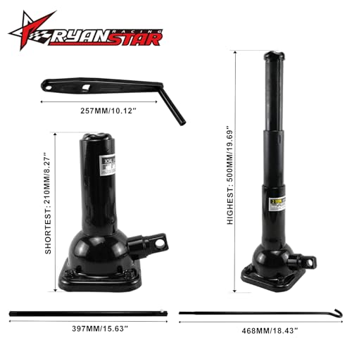 Image of RYANSTAR RACING 2 Ton Heavy Duty Spiral Jack & Stand Combo for Trucks /SUVs - 4000 lb Capacity, 8.16 inch-19.09 inch Lift, Compatible with F150, Silverado, Ram, Toyota 4x4