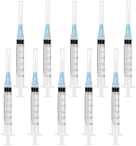 10 Pack Disposable 3ml Lab Syringes with 23Ga 1 Inch Luer Lock Syringes ...