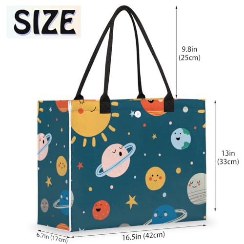 Sun Planet Star Tote Bag for Women Large Beach Bag Reusable Tote Bags for Work Travel Beach Shopping2