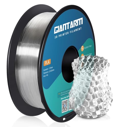 PLA Filament 1.75mm,GIANTARM 3D Drucker Filament PLA Transparent 1kg Spool