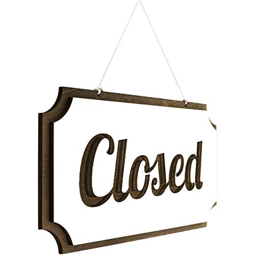 Rustic Wooden Open Closed Sign - Double-Sided Open Sign For Window Or Door, Vintage Style Wood Closed Sign, Open And Closed Signs For Business, Decorative Open-Closed Sign 12 Х 6 Inches #TOP5
