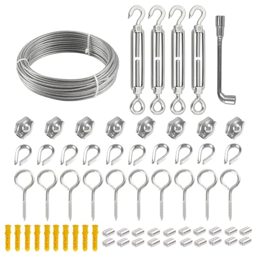 Cable de acero inoxidable para evitar la caída de ropa y luces de exterior 30M 2