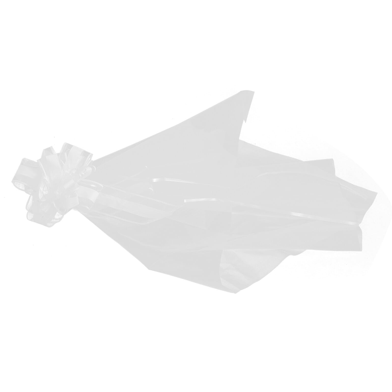 Moños grandes de tela blancos de 50 cm para decorar bancos de boda en altar exterior o interior