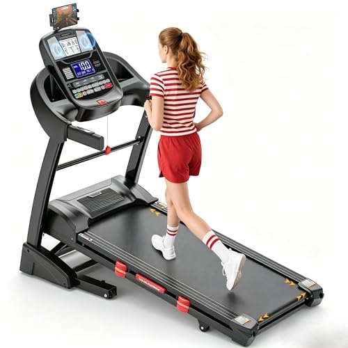 Image of 10MPH Treadmill 300lbs Capacity,Treadmill for Home with Auto Incline, 4.5HP Folding Treadmill, Wide Shock Absorption Belt, 64+3+3+1 Programs