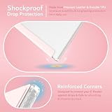 TUDIA SKN FLIP Etui do 7" Onyx Boox Go 7 / Color 7 (Gen I 2024 / Gen II 2025 / Gen 2) [Technologia Automatycznego Wybudzania/Uśpienia] Wstrząsoodporne Przezroczyste TPU Skóra Trifold (Różowy)