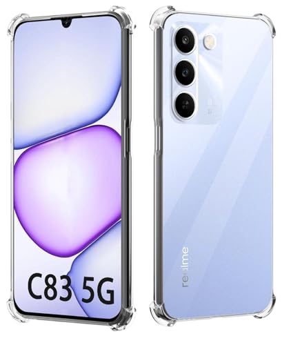 CLOYAAR Bumper Back Cover Case Transparent for Realme P4 Lite,Realme C83 5G,C85 5G,|Four Corners Protection|Camera Protection Back Cover Case for Realme P4 Lite,Realme C83 5G,C85 5G, Transparent