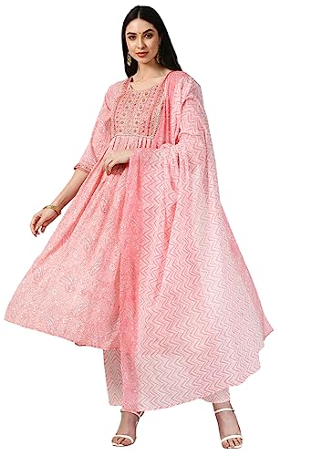 AnjuShree Choice Women nayra Kurti Set with Dupatta for Women Peach