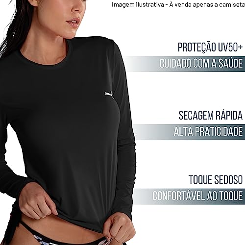 Camiseta Puma Feminina Manga Longa Uv50+ Preto M