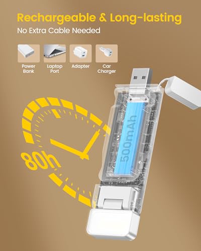 Glocusent Luz extensível para leitura na cama, 5 cores de brilho aprimorado e 3 cores com auxílio pa