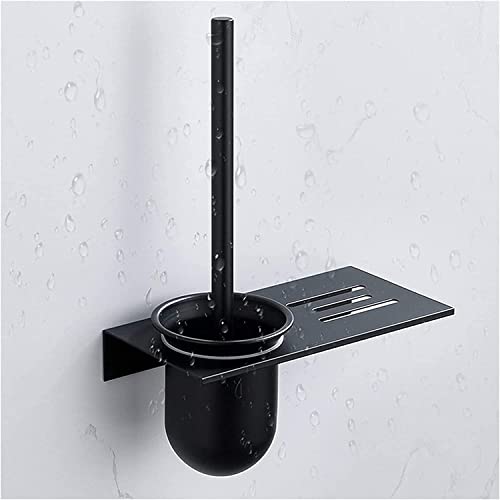 Brosse de toilette en aluminium CFWSHJ avec étagère murale élégante sans perçage
