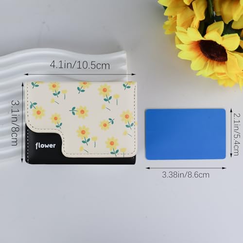 Andiker Small Wallet, Trifold Women Wallets with 1 Cash Compartment and 7 Card Slots, Floral Pattern Ladies Wallet for Women2