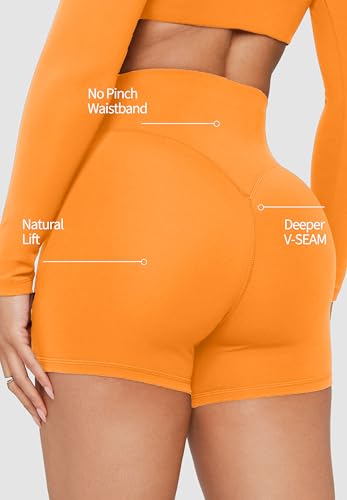 Olmlmt Workout Biker Shorts for Women High Waisted No Front Seam Booty Gym Running Yoga Shorts - 4.5 Inches3