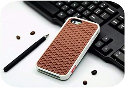 Waffle case Rubber Cover Case for iPhone 11 Pro Max 5S 6 6S 7 8 Plus Xs Max Xr Shoe Sole Phone Case Back Cover-Brown White-for iPhone 5 5S Se