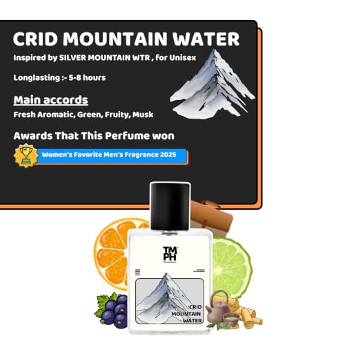 Image of TMPerfumehouse Crid mountain water EDP for Men & Women | Fresh, Aromatic & Long Lasting Perfume Spray | Fruity, Musky & Citrus Fragrance | Luxury Gift for Him & Her | TMPH | 50ml