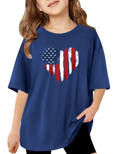 Image of ZDC Girls Short Sleeve T Shirts Kids Summer Oversized Tops Trendy Crewneck Basic Tees 5-14 Years