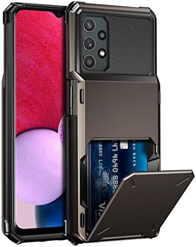 Vunake for Samsung A13 Case with Card Holder Galaxy A13 Wallet Case [Max 4 Cards] Dual Layer Protective Case Heavy Duty Hard PC TPU Bumper Shockproof Phone Case Cover for Samsung Galaxy A13 4G/5G